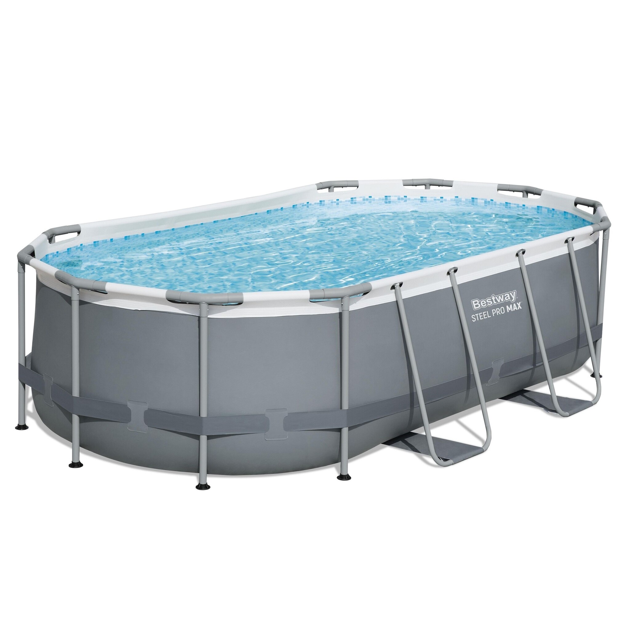 Zwembad Steel Pro Max Set Ovaal Grijs 427