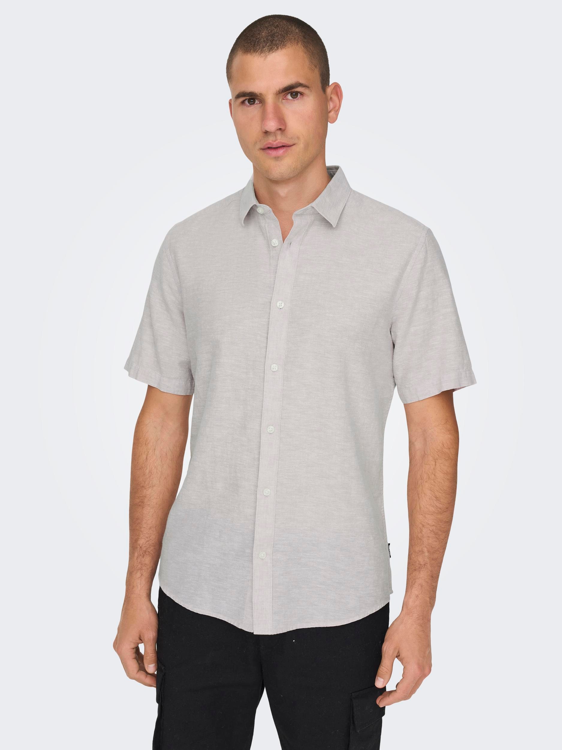 ONLY & SONS Kurzarmhemd »ONSCAIDEN SS SOLID LINEN SHIRT NOOS«