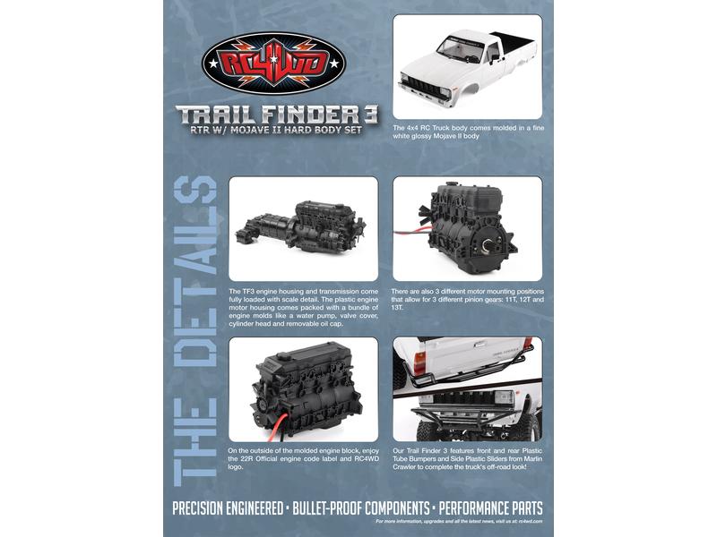 RC4WD Scale Crawler Trail Finder 3 Mojave II RTR, 1:10 Trailfinder 3 Crawler Chassis mit Mojave II Hardbody Karosserie im RTR Set