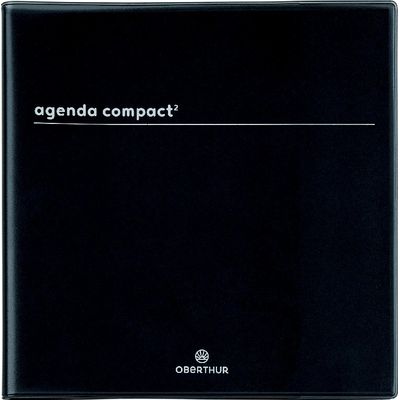 Agenda Boréal Compact² - 1 semaine sur 2 pages - 16,5 x 16,5 cm - noir - Oberthur
