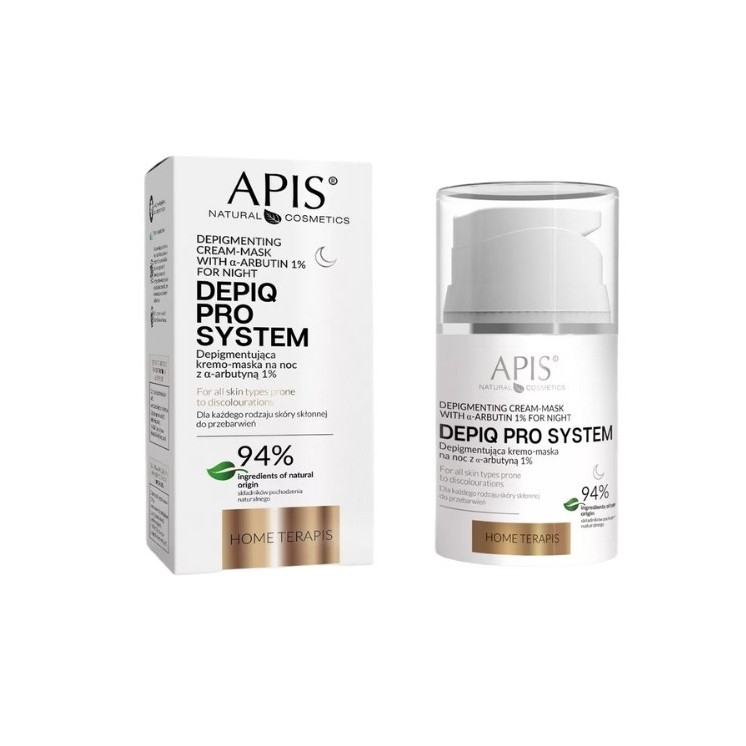 Apis Depiq Pro System Depigmentierende Nachtcreme-Maske mit Alpha-Arbutin 1% 50 ml