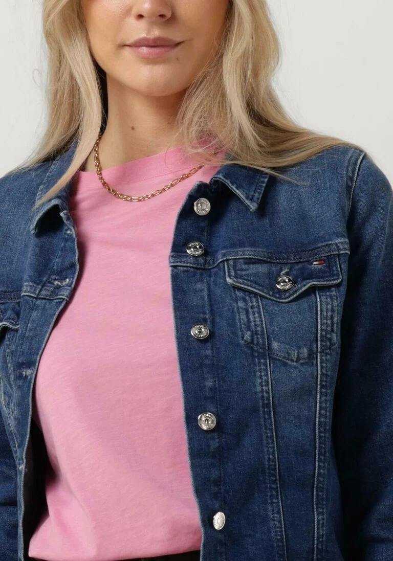 TOMMY HILFIGER blauwe tommy hilfiger spijkerjas dnm slim jacket suki