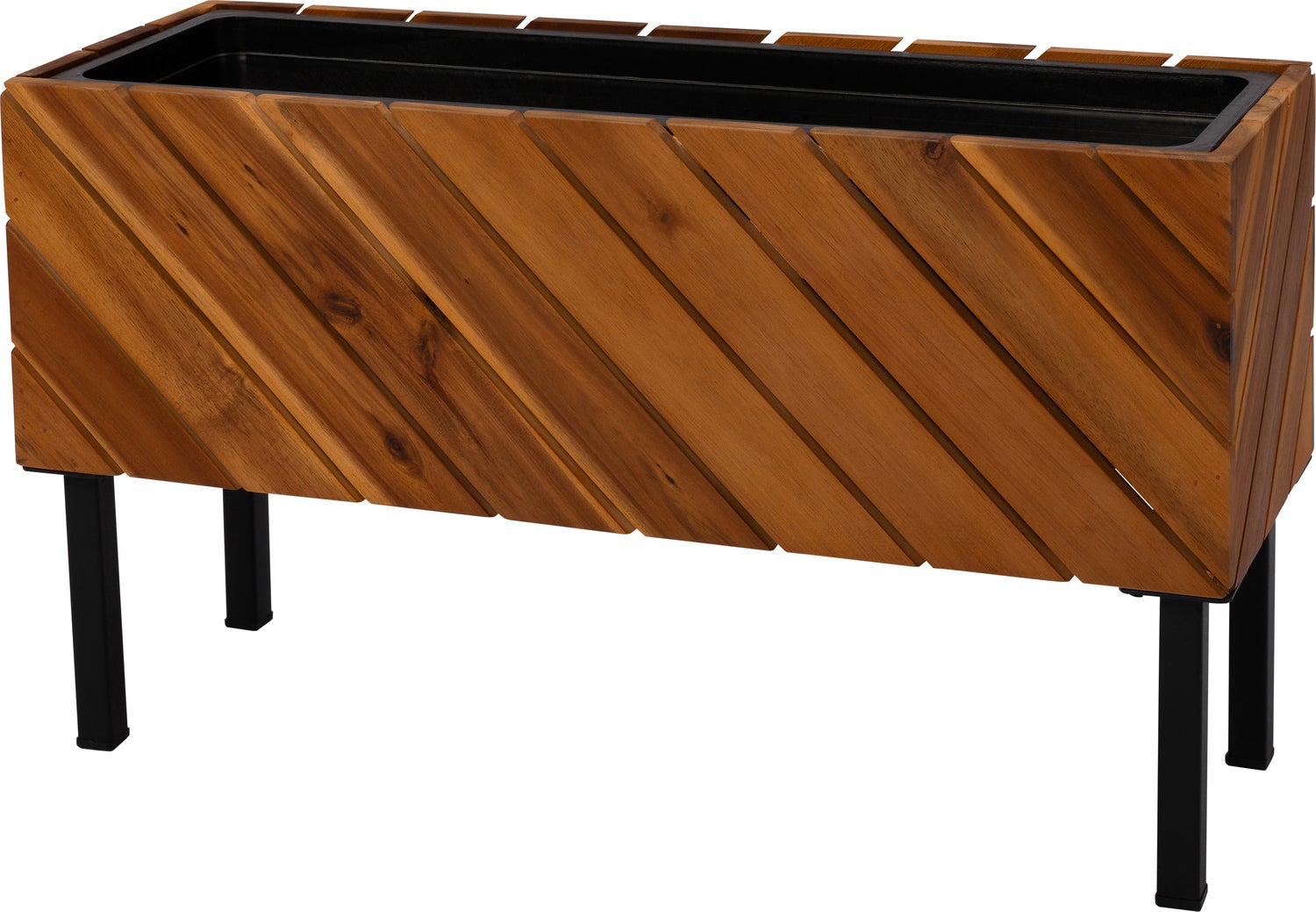 Intratuin plantenbak op poten Acacia naturel 62 x 22 x 35 cm