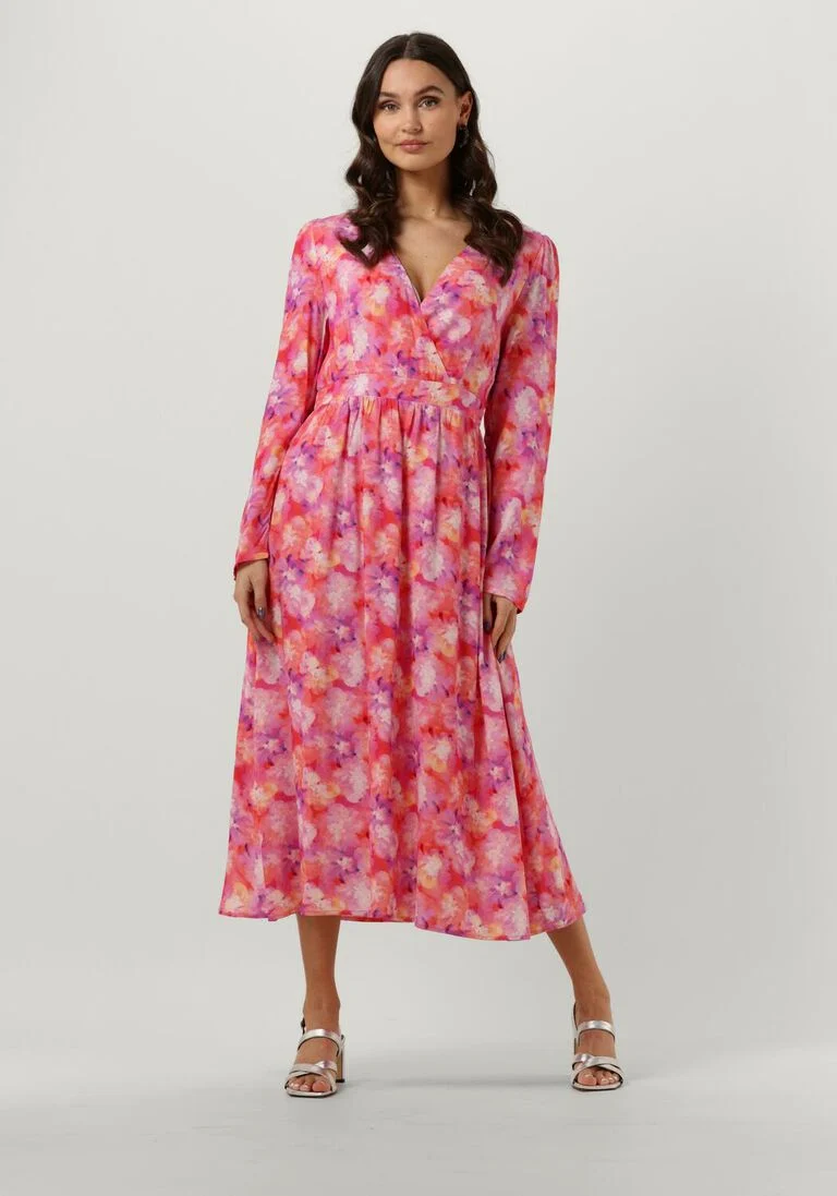 YDENCE roze ydence midi jurk dress rhode