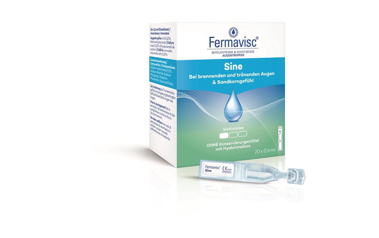 Augentropfen Fermavisc Sine SDU 20 x 0.4 mlBefeuchtende Augentropfen, für Kontaktlinsenträger geeignet