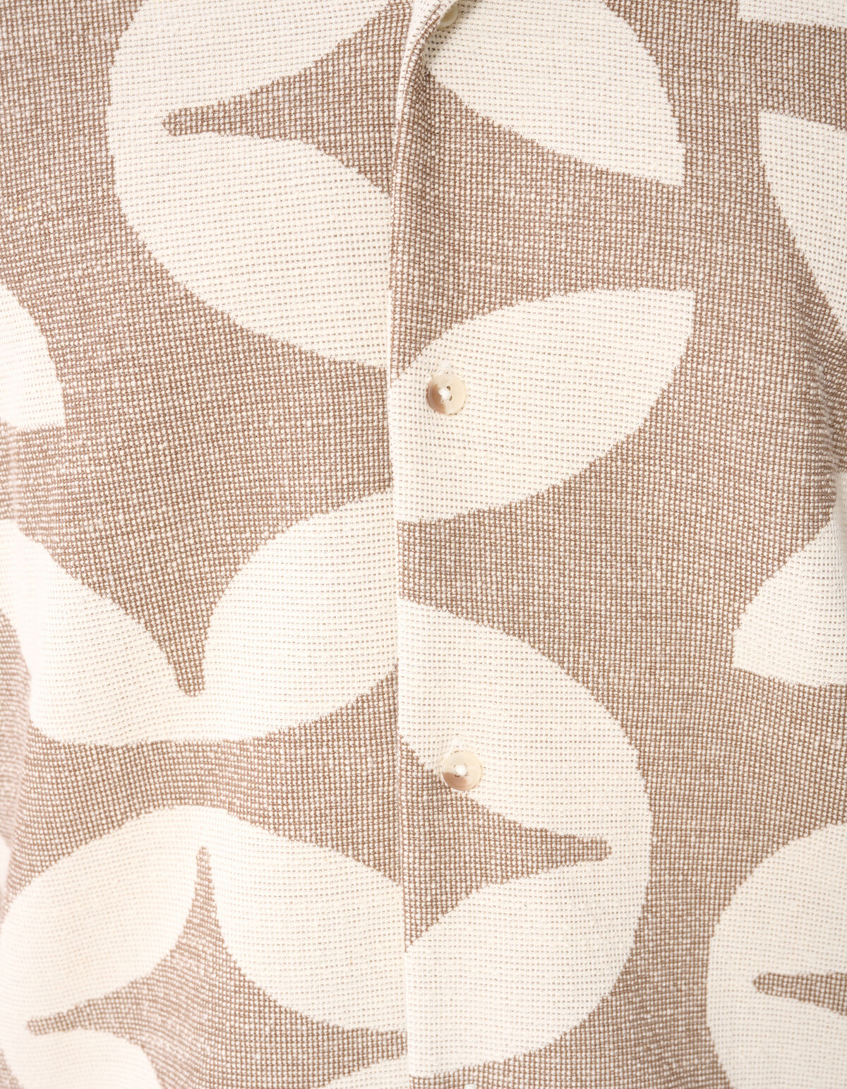 All-over Logo Jacquard Overhemd Bruin