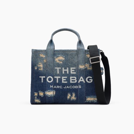 Marc Jacobs The Rip And Repair Denim Medium Tote Bag, Punk Indigo