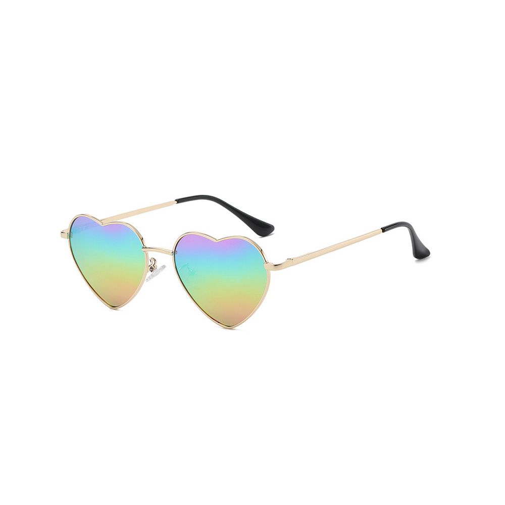 UV400 Herz Sonnenbrille Fashion Accessoire Brille - Gold / Bunt