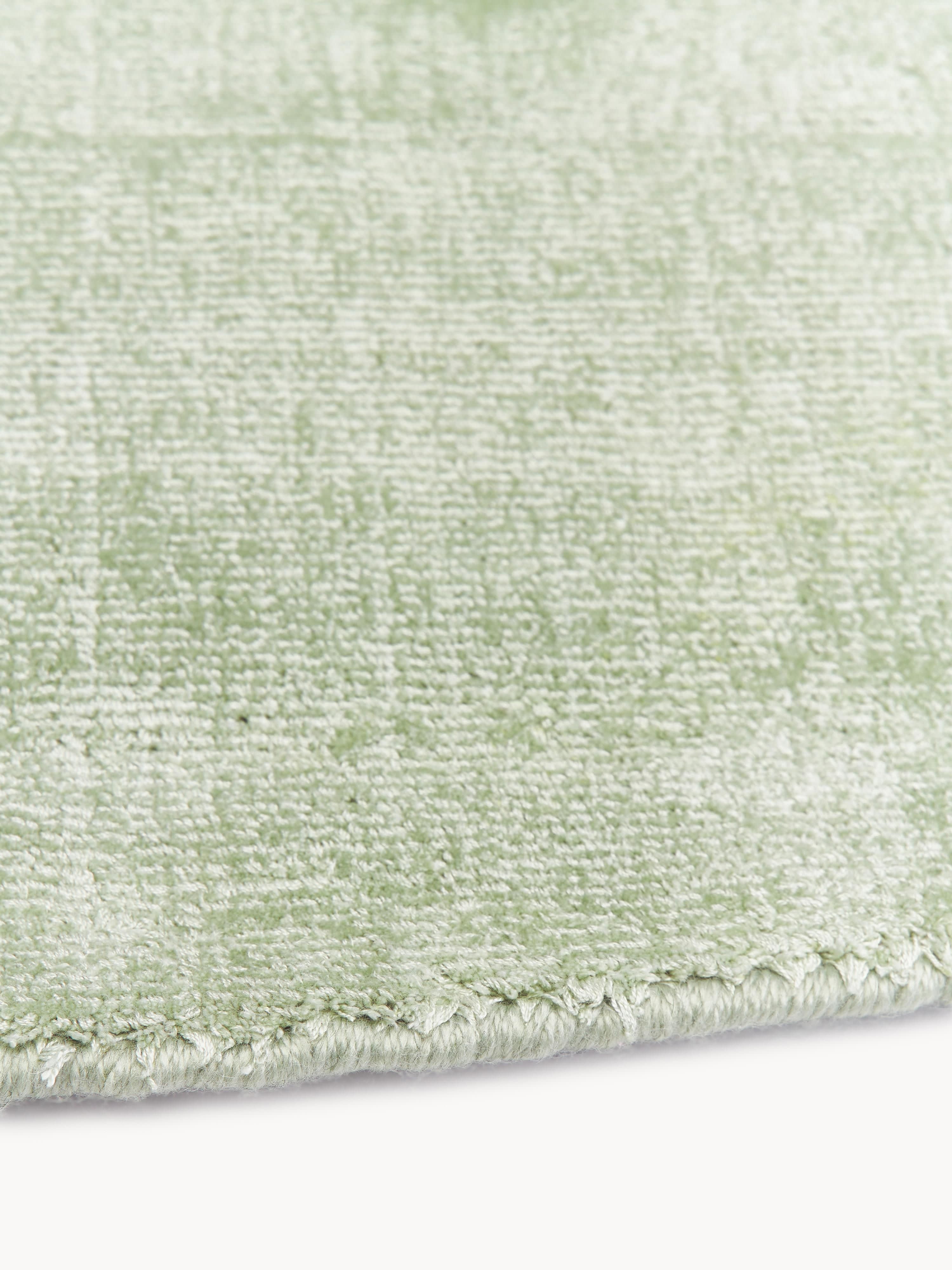 Rond handgeweven viscose vloerkleed Jane