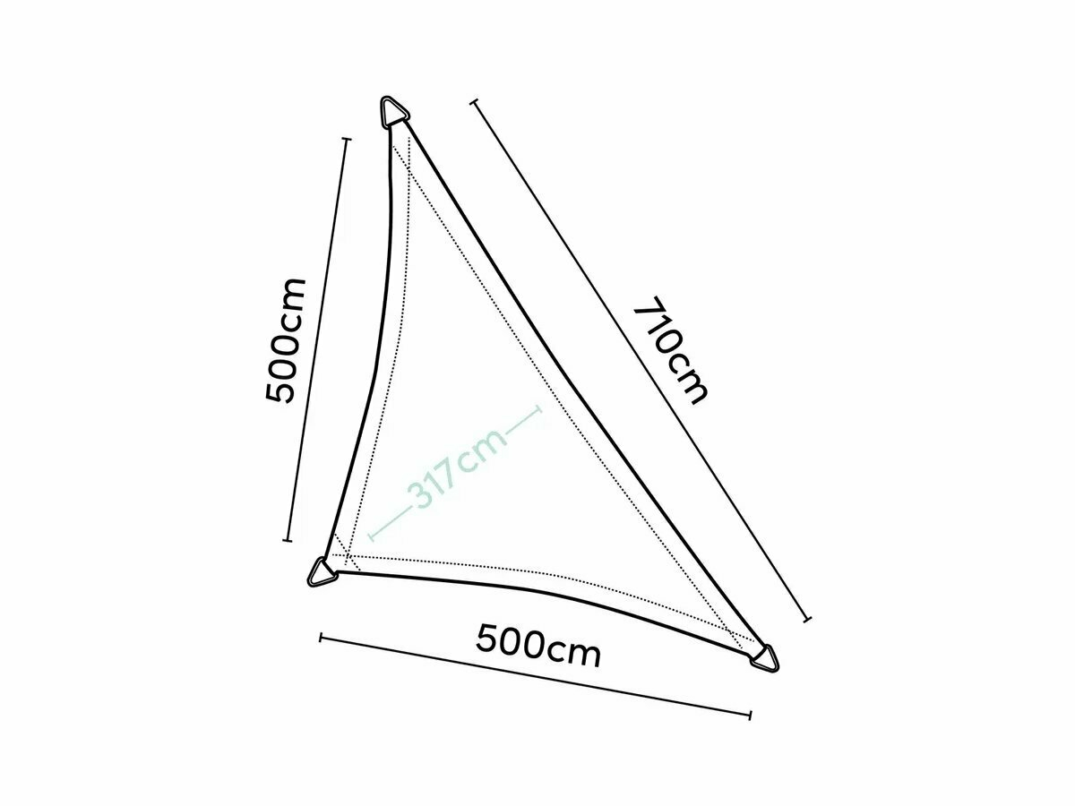 Platinum Coolfit 7,1 x 5,0 x 5,0 m 90° schaduwdoek - Zand