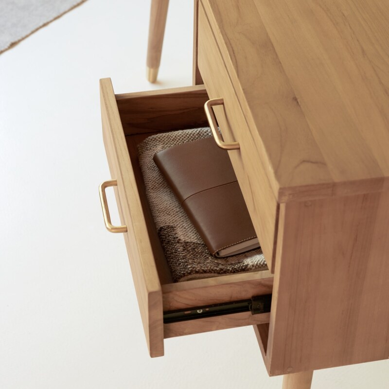 Bureau en bois de teck L 130 cm Kort