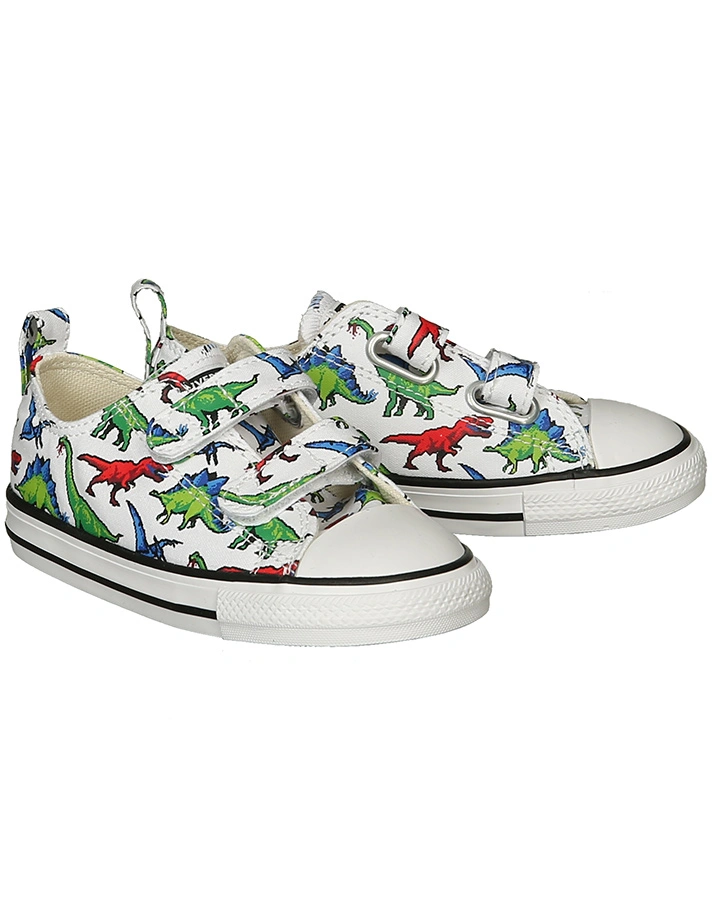 Klett-Sneaker CTAS 2V OX – DINOSAURS in weiß/bunt