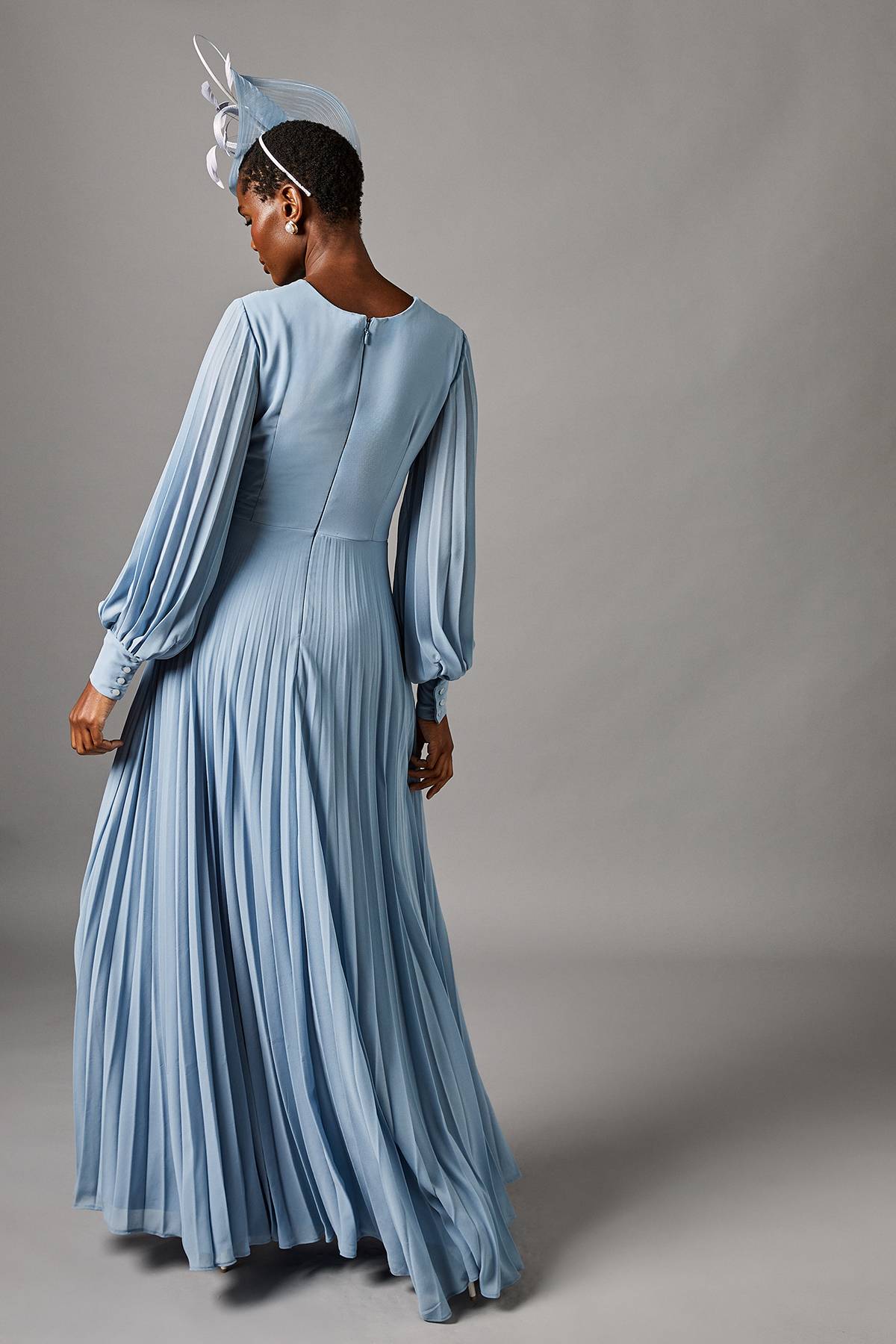 Coast Robe Longue en Mousseline Plissée