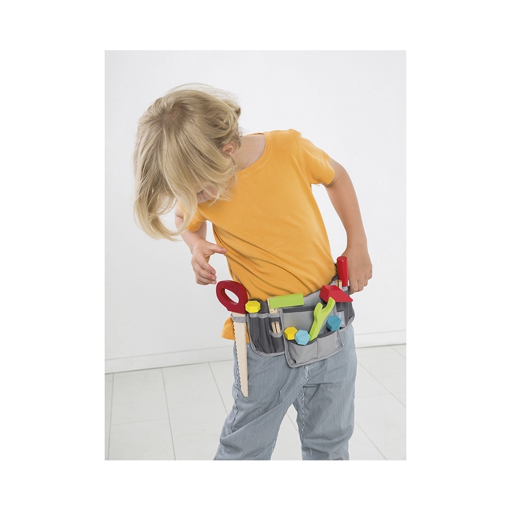 roba Kinder-Werkzeuggürtel ink. Tasche & 11teiligem Holzwerkzeugset