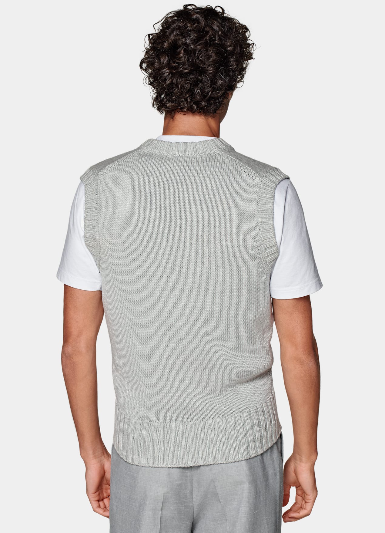 Pull sans manches gris clair