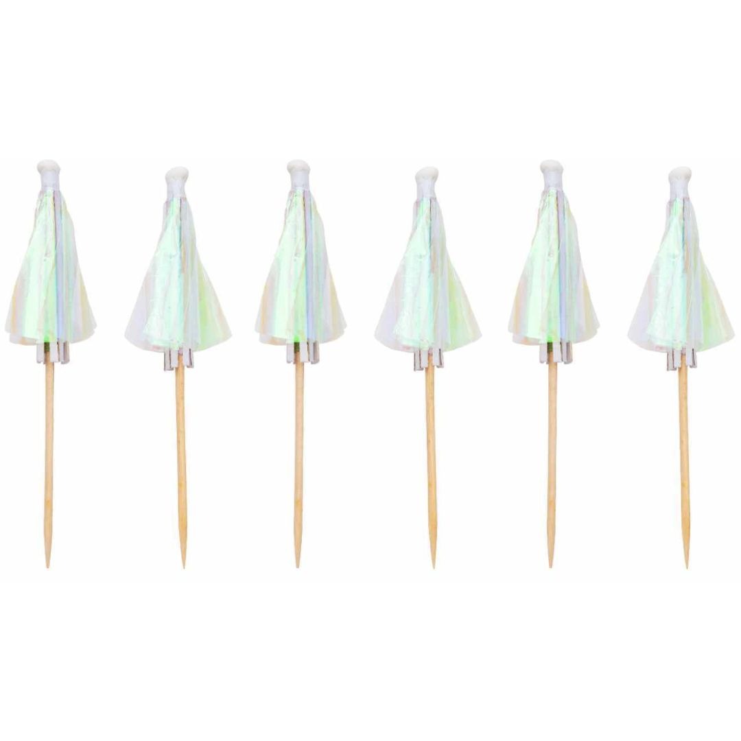 Parasol prikkers - holografisch - 12st