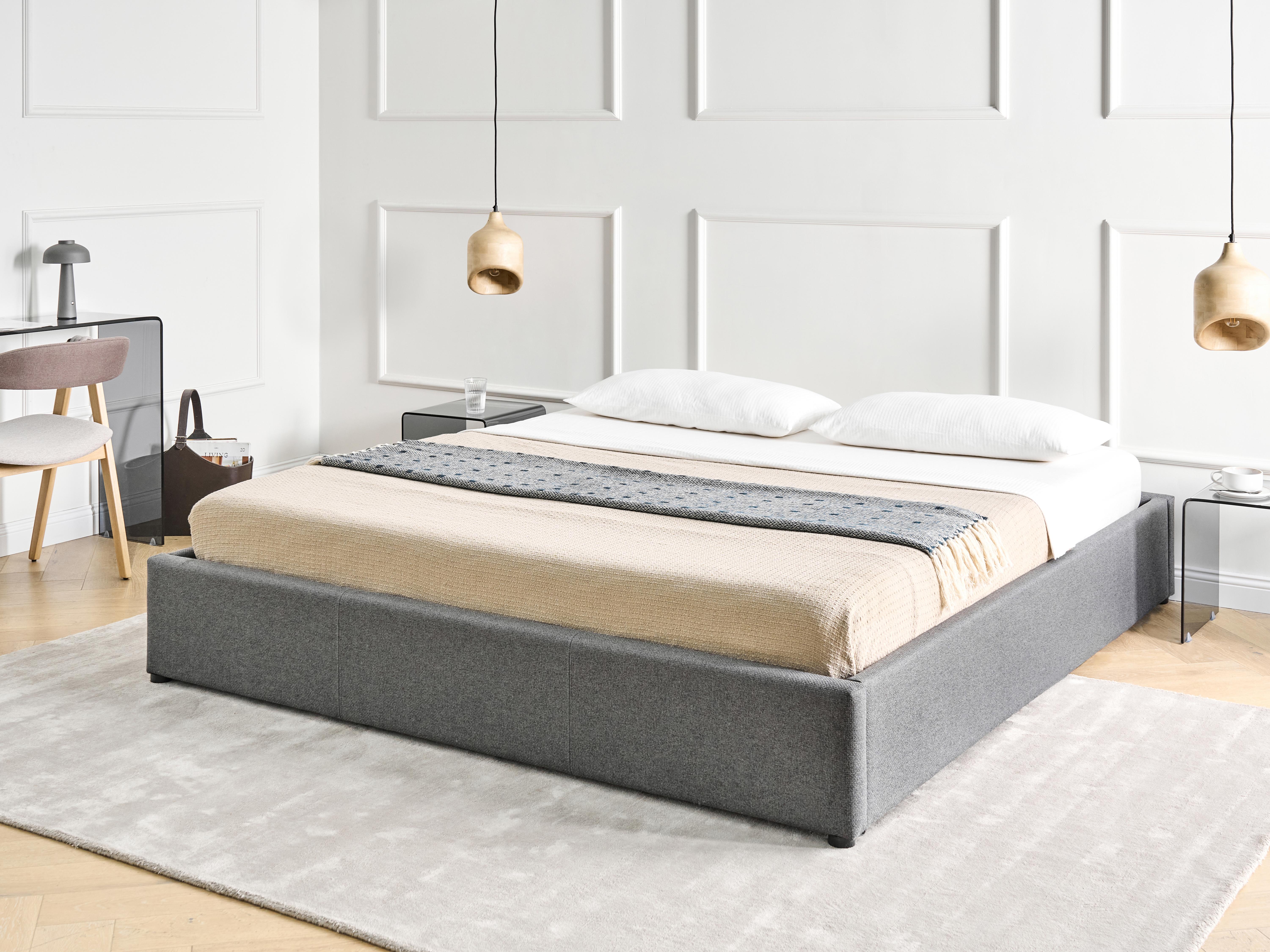 Opbergbed zonder hoofdbord Stof DINAN 180 x 200 cm Donkergrijs