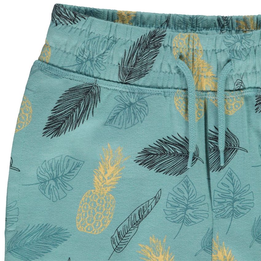 Bermuda imprimé feuilles/ananas pour garçon - Bleu