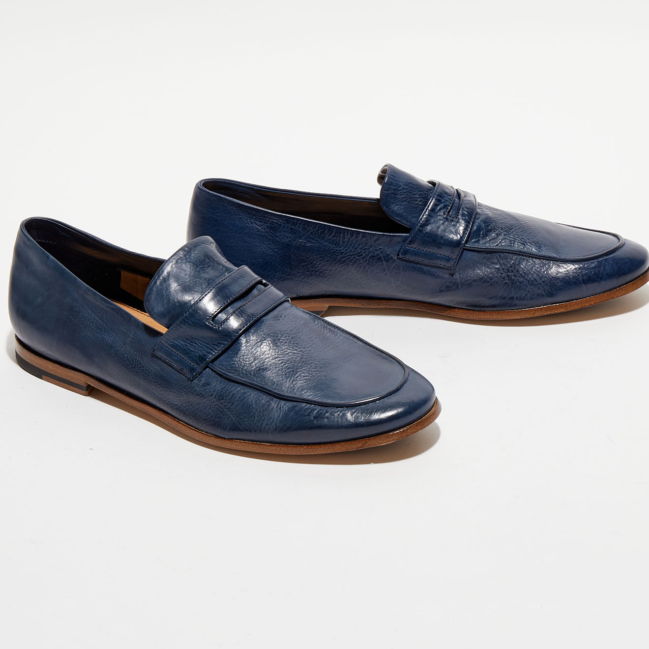 Sturlini Mocassins en Cuir Brenta Carver bleu marine