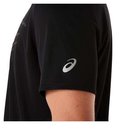 Maillot manches courtes Asics Fujitrail Logo Noir/Rouge Homme