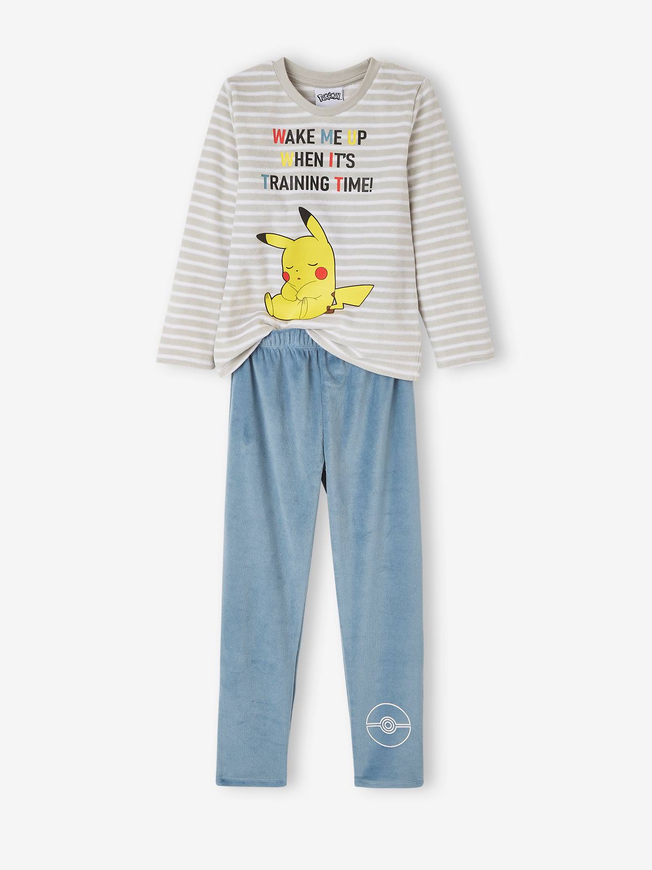 Pijama de veludo listrado cinza claro Pokémon®