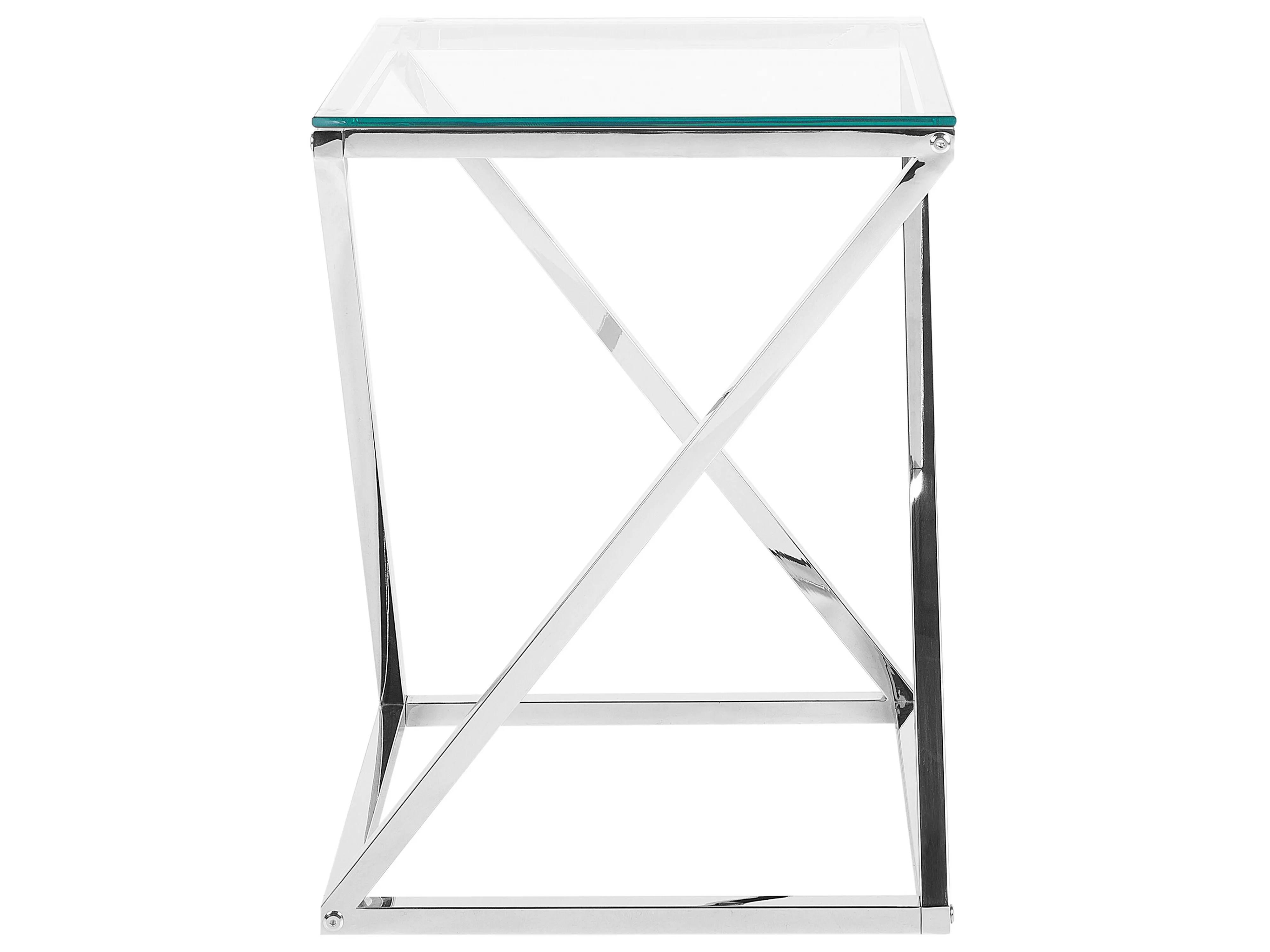 Bijzettafel BEVERLY Glas Zilver