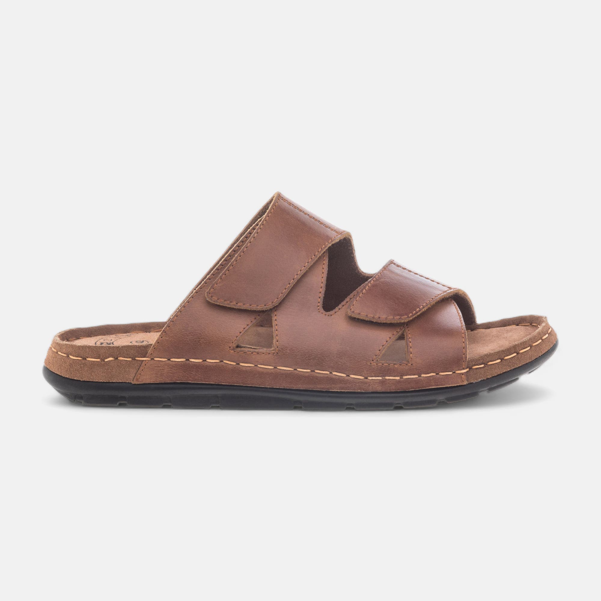 Sandales Homme en cuir cognac