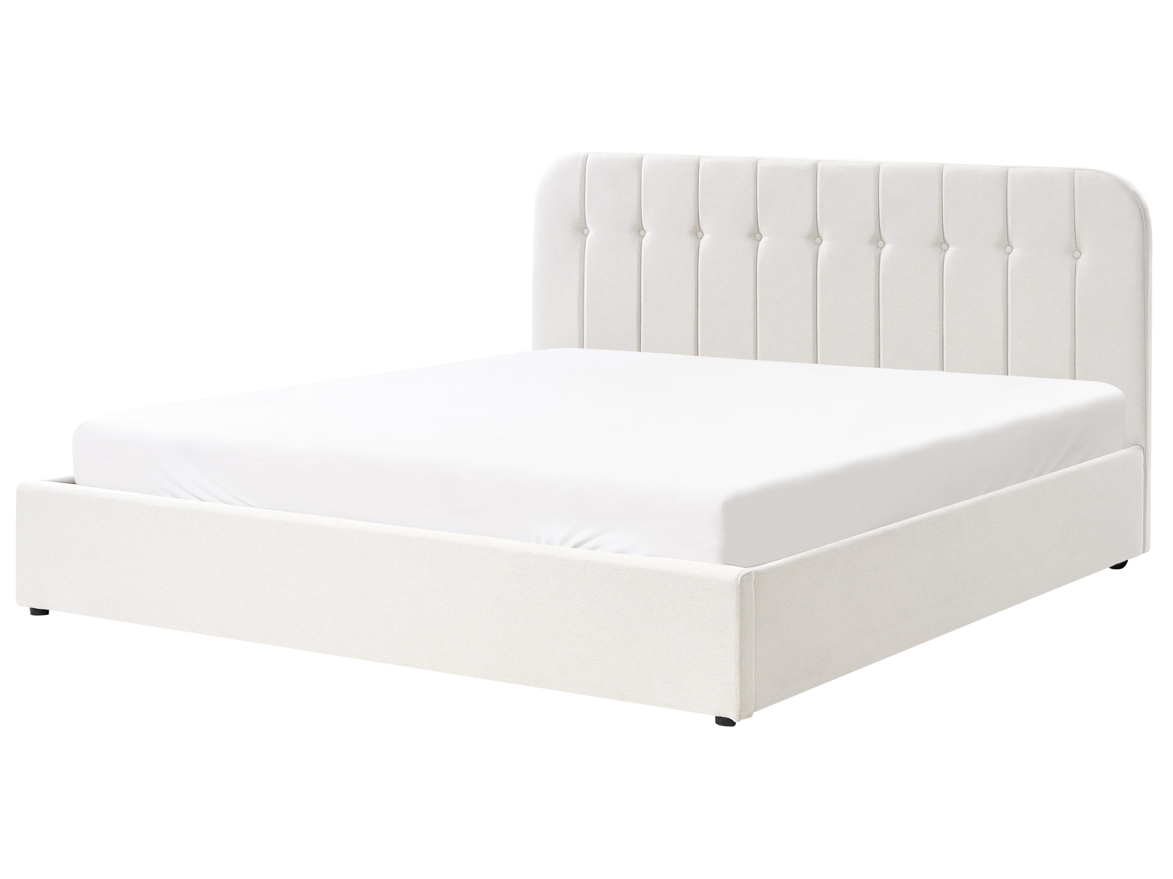 Bed met opbergruimte Stof CHALLANS 180 x 200 cm Gebroken wit