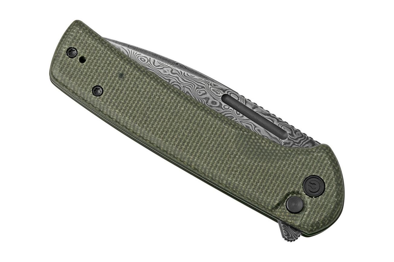 Civivi Conspirator C21006-DS1 Green Micarta, Damascus zakmes