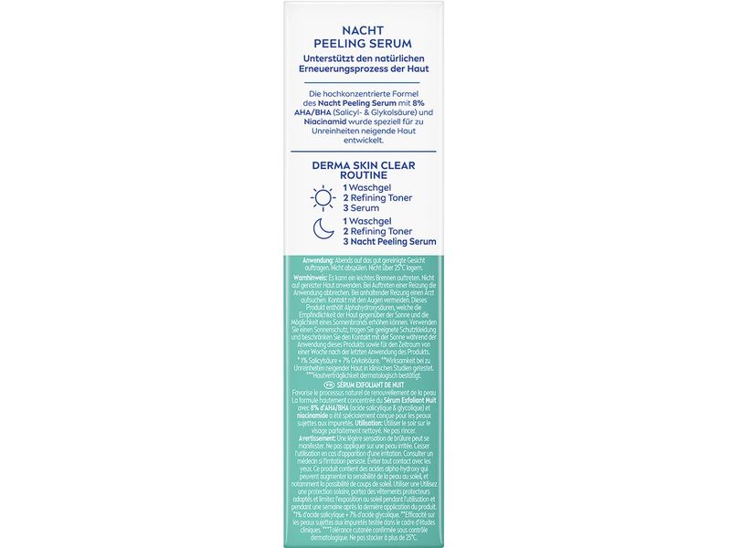 NIVEA Derma Skin Clear 40 ml Nacht-Peeling-Serum reduziert und verhindert Hautunreinheiten und verbessert das Hautbild