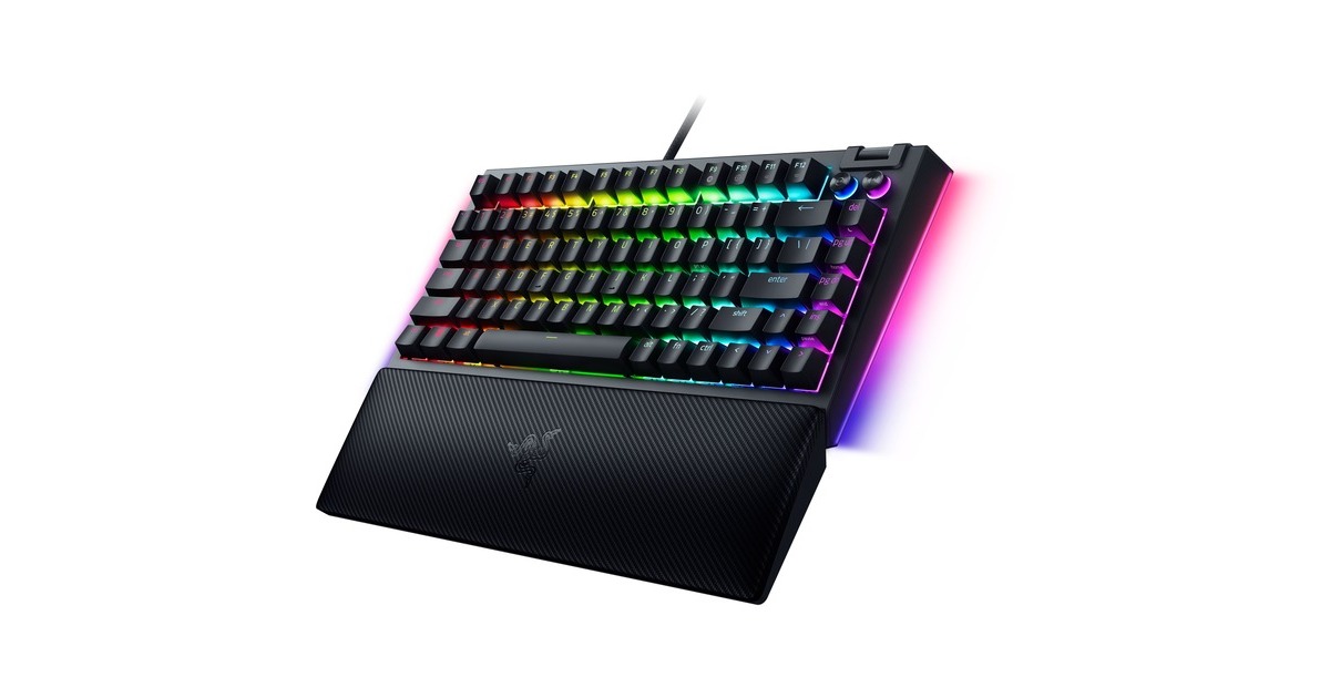 RazerBlackWidow V4 75%, gaming toetsenbord  (Zwart, US lay-out, Razer Orange, RGB leds, TKL, Doubleshot ABS, Hot-swappable)
