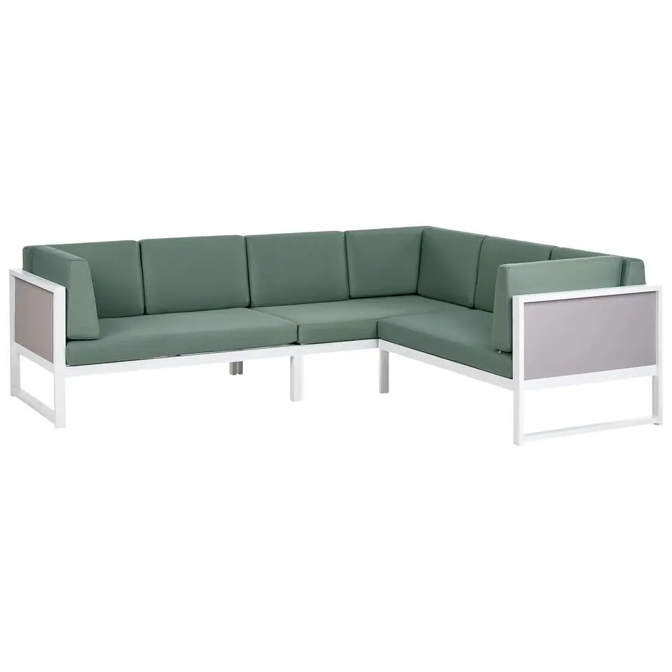 CASTELLA - Loungeset voor 6 - Wit/Groen - Aluminium