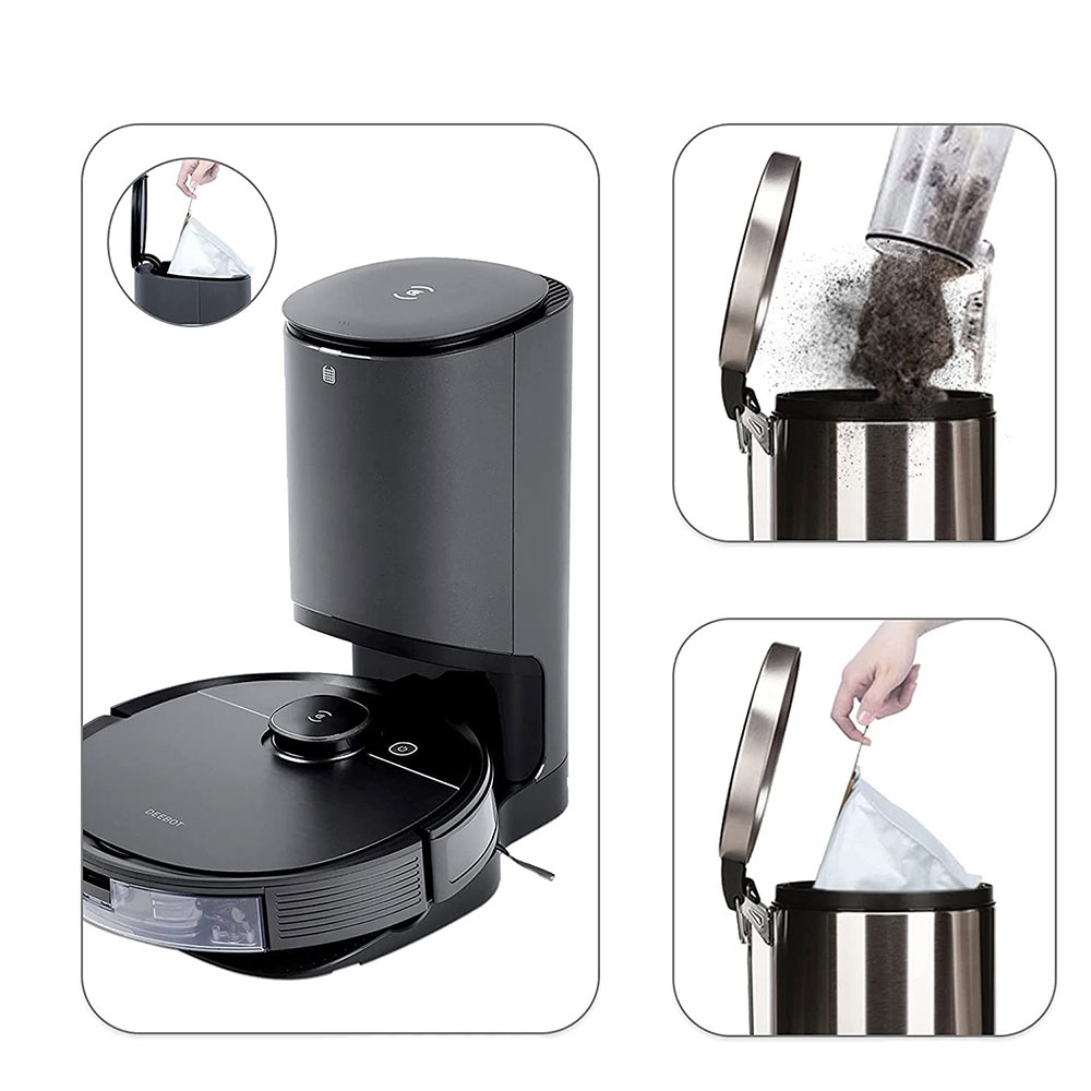 (5er Set) Ersatz Staub Beutel Kit Filterbeutel für Ecovacs Deebot Ozmo Staubsauger Roboter - Weiss