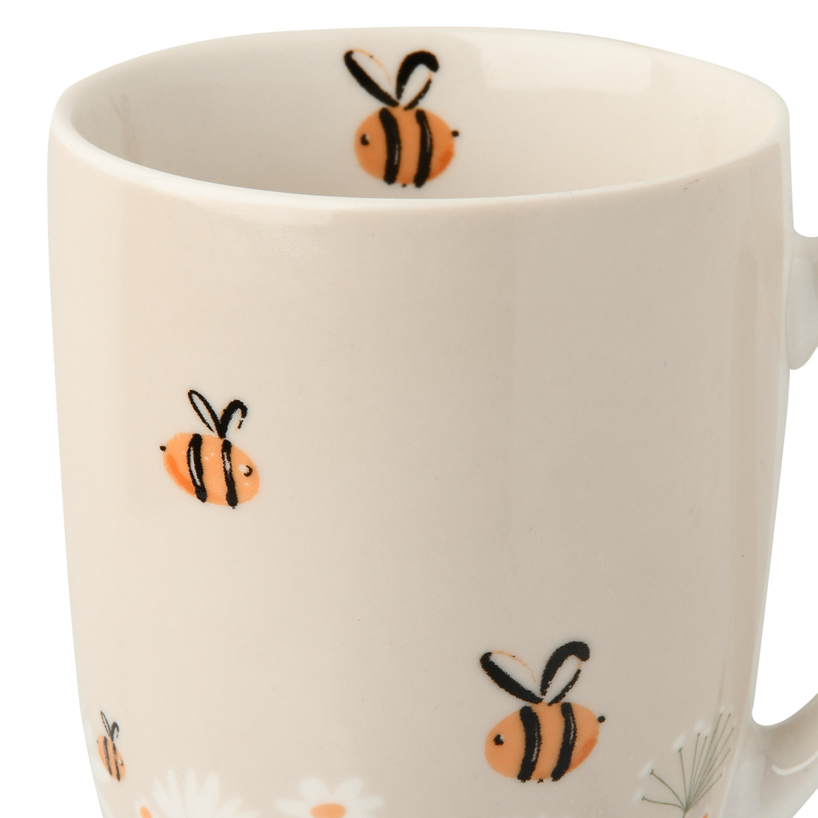 Tasse mit Bienen-Motiv hellbeige / gelb / schwarz