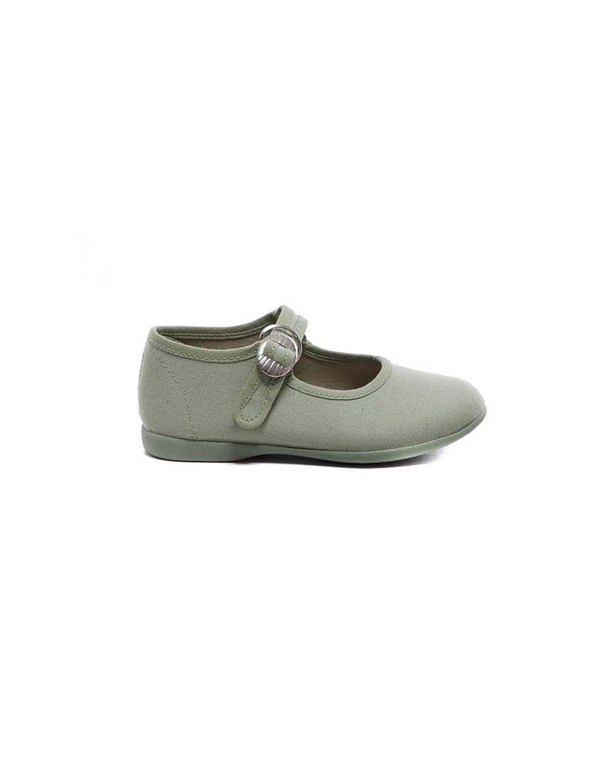 Green Canvas Ballerinas