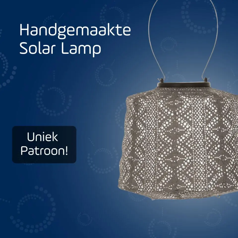 LUMIZ Solar Lampion Lace Lamp - 20 cm - Taupe