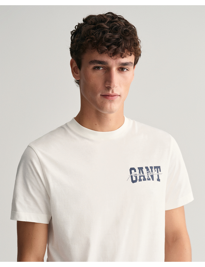 Arch Script Graphic T-Shirt Beige Beige