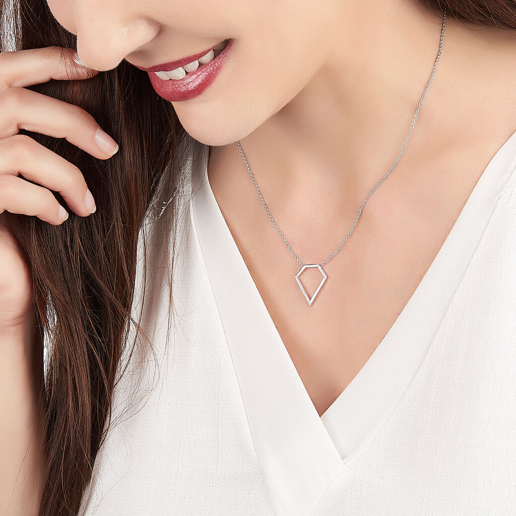 Collier Meridith Argent Blanc Oxyde De Zirconium