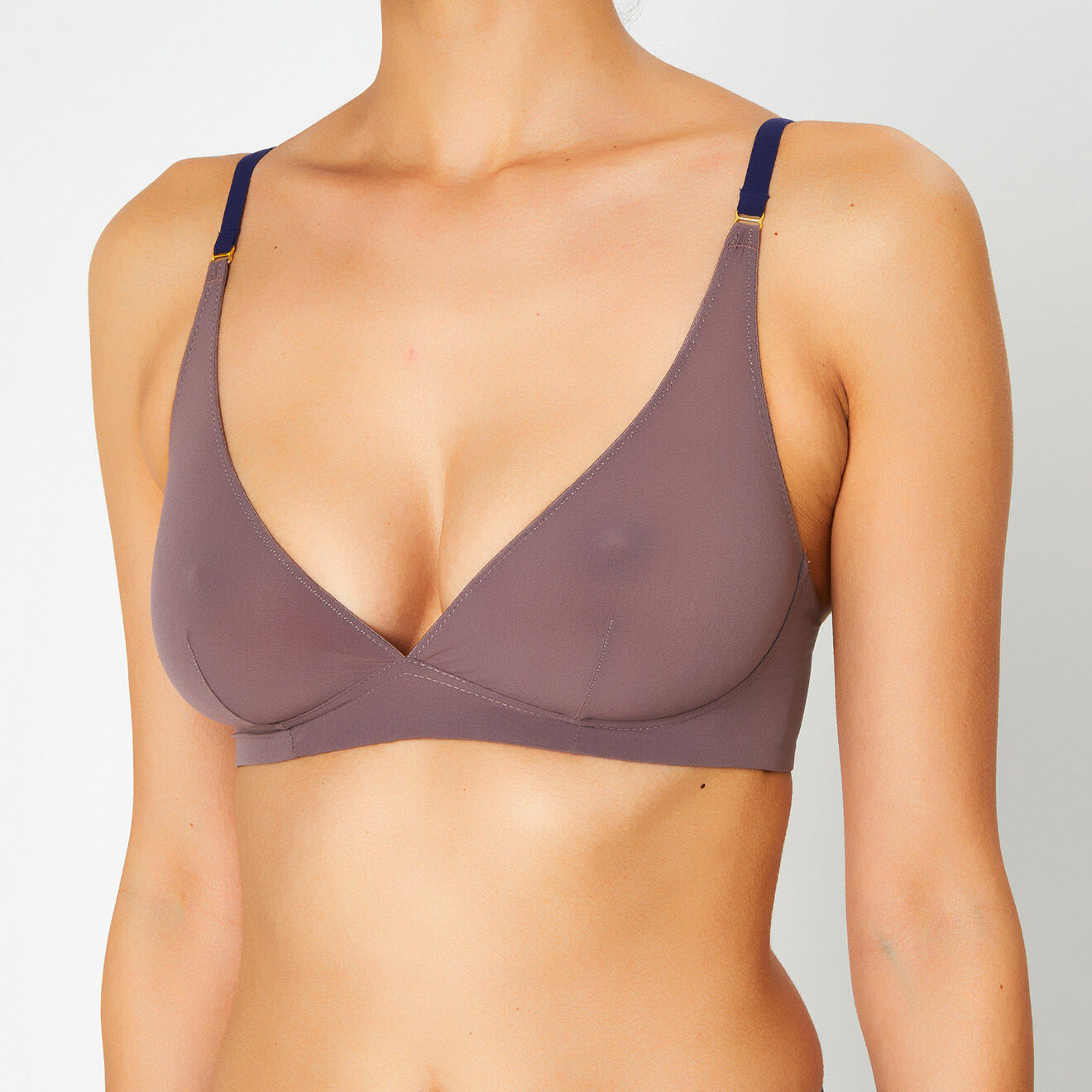Huit Soutien-gorge sans armatures en Soie mélangée Skin 02 violet