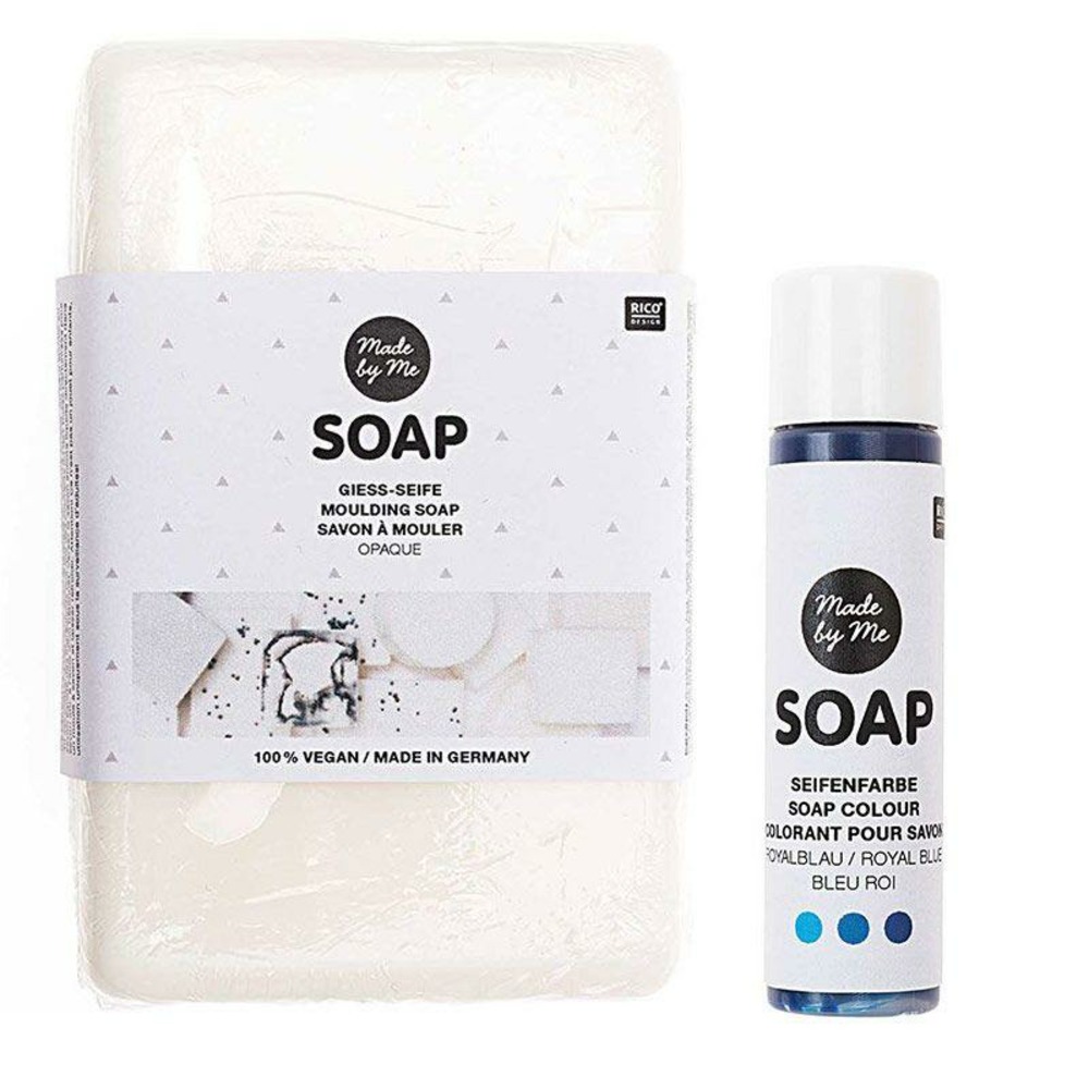 Savon à mouler opaque vegan 250 g + colorant bleu roi