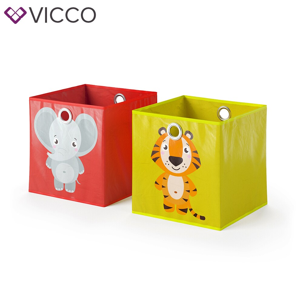 VICCO 2er Set Faltbox 30x30 cm Kinder Faltkiste Aufbewahrungsbox Regalkorb