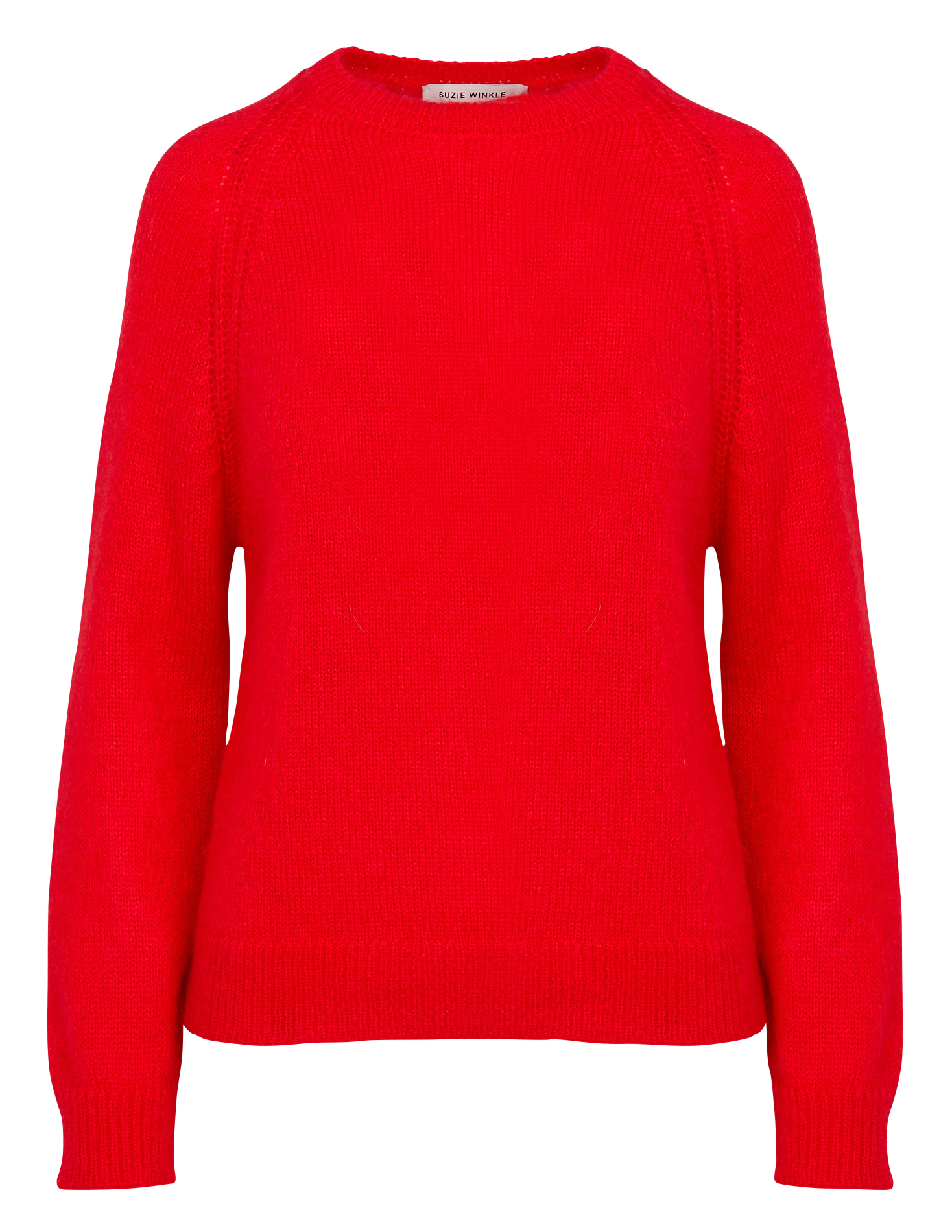 KENAN - Pull col rond droit en mohair mélangé | Rouge
