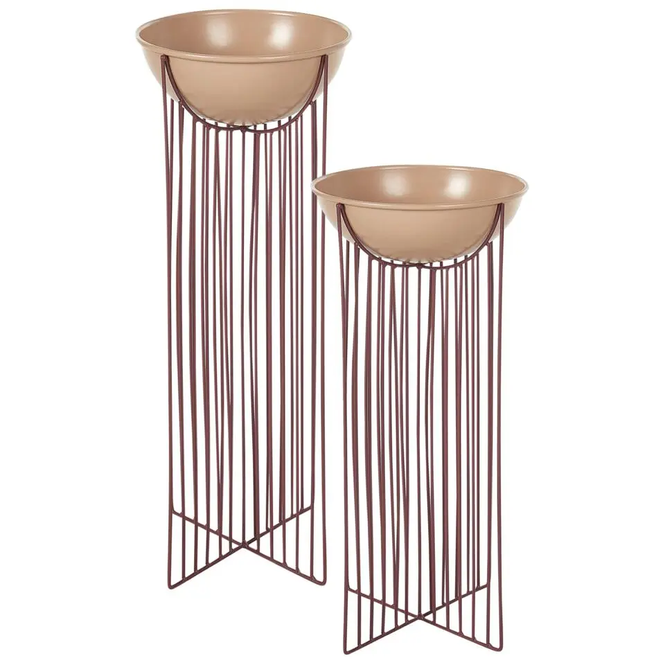FICARIA - Bloempot set van 2 - Roze - Metaal