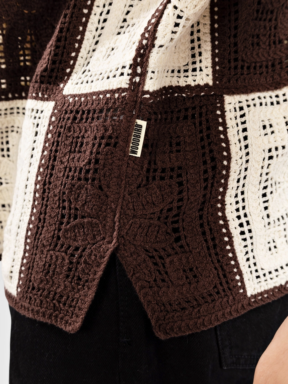 Woodbird WBBanks Crochet Knit Shirt brown/off white