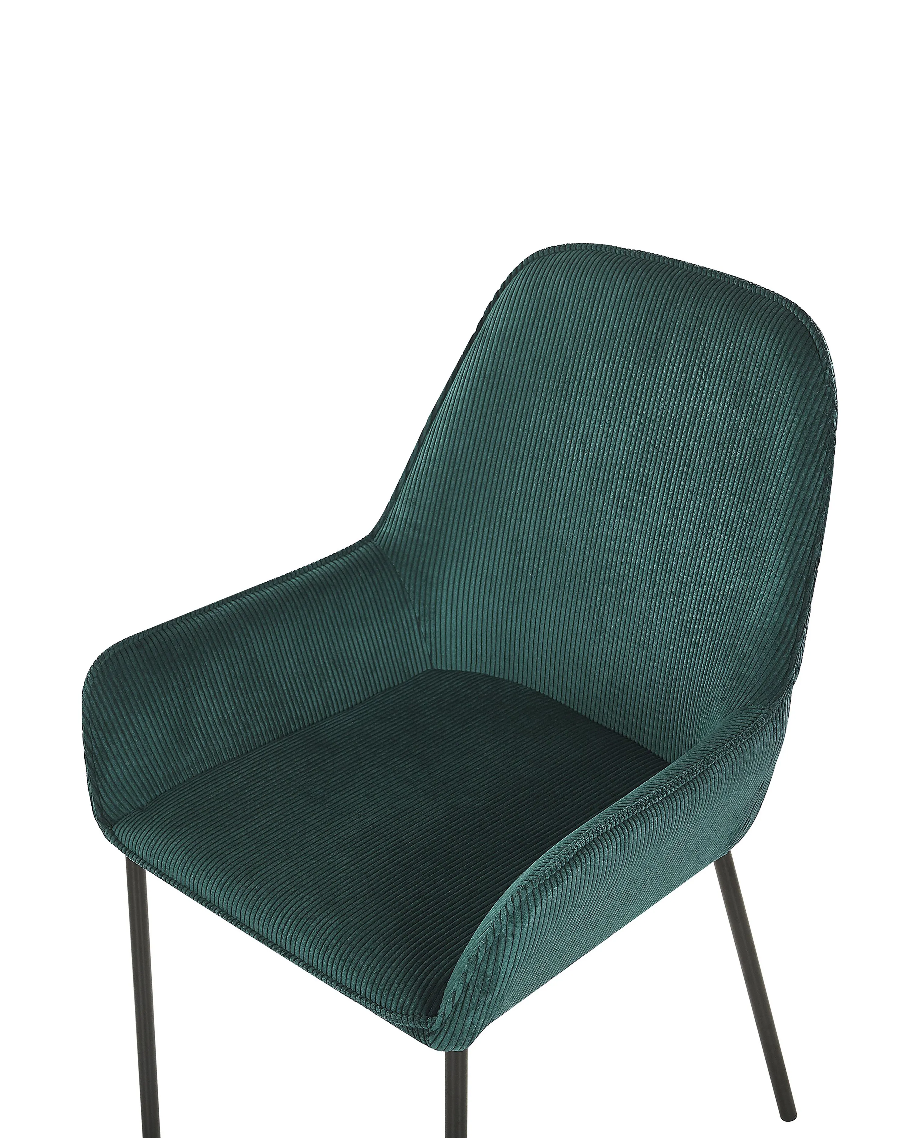 Set van 2 eetkamerstoelen LOVERNA Corduroy Donkergroen