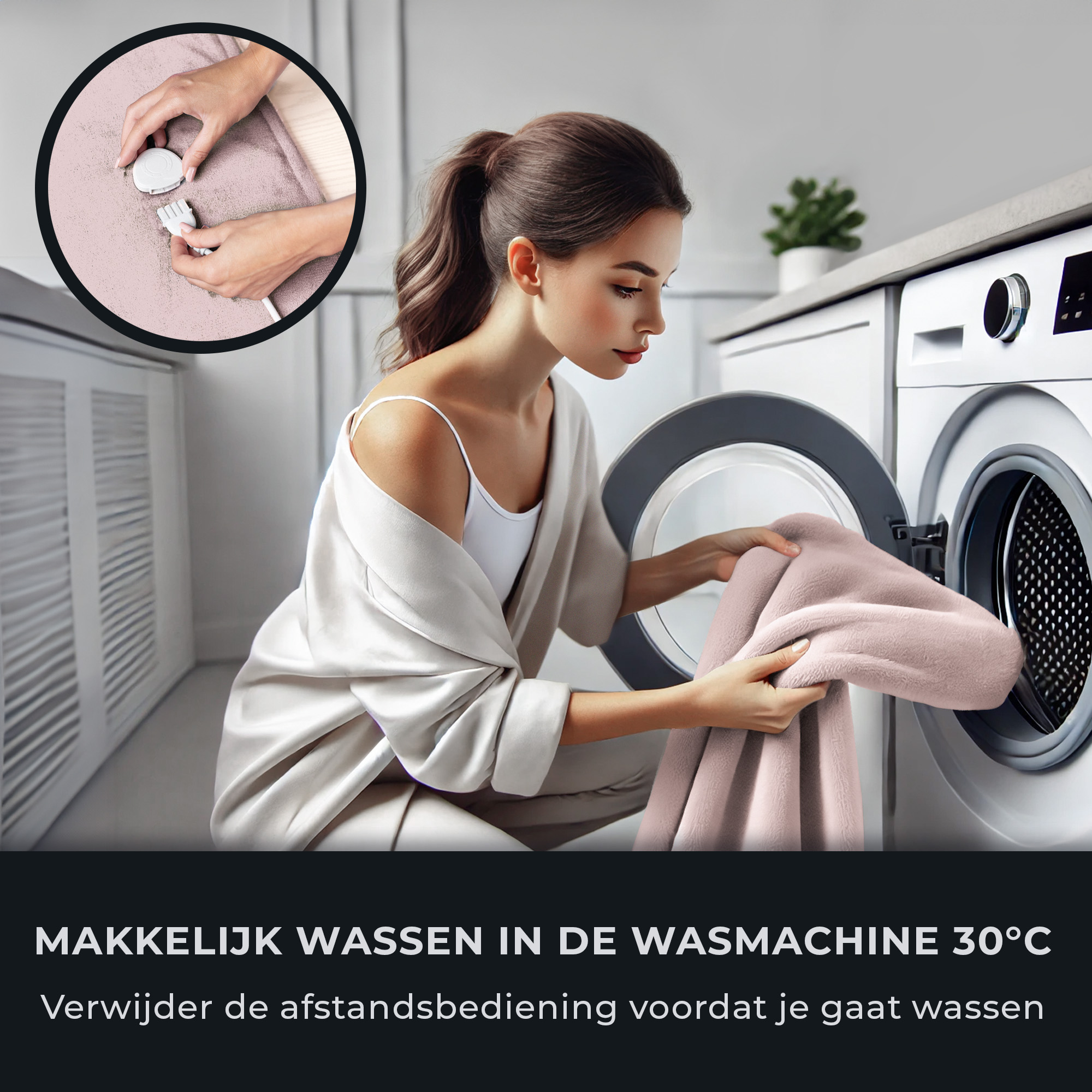 STAUS&BACH Powernap 1-persoons elektrisch deken - Dusty Pink