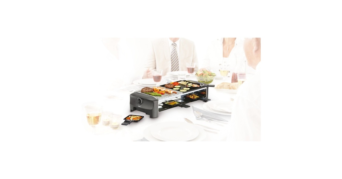 PrincessRaclette 8 Stone & Grill Party gourmetstel  (Grijs/zwart)