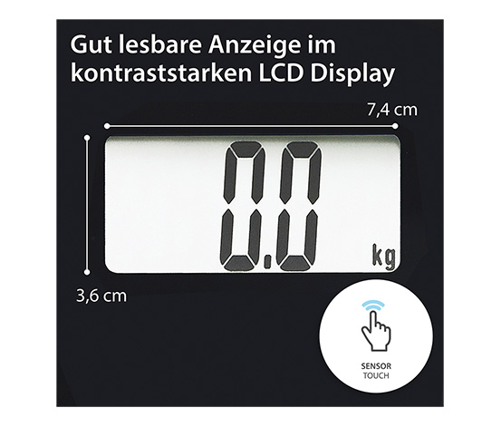 Digitale Körperanalysewaage, schwarz