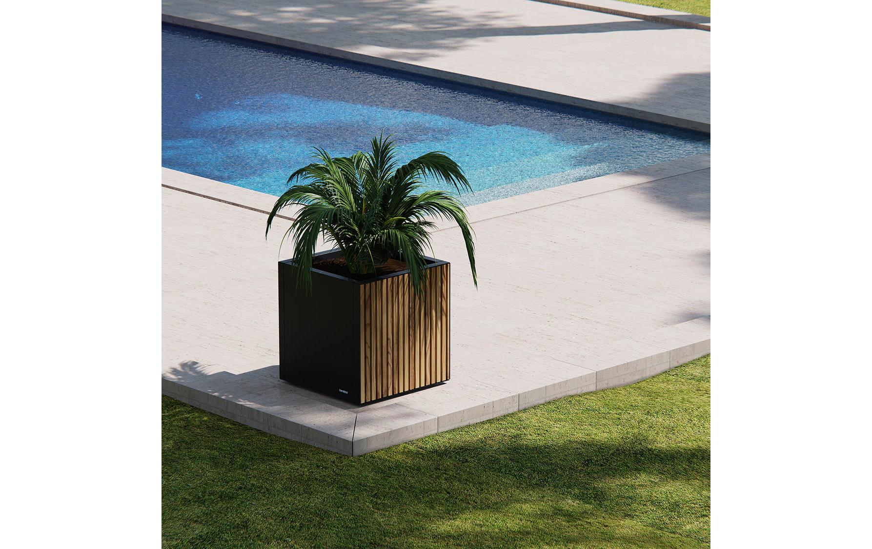 Pflanzentopf Deco Planter Cube Schwarz<br>Pflanzengefäss