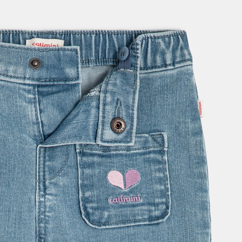 Jean bébé fille denim poches devant bleu Catimini Bleu